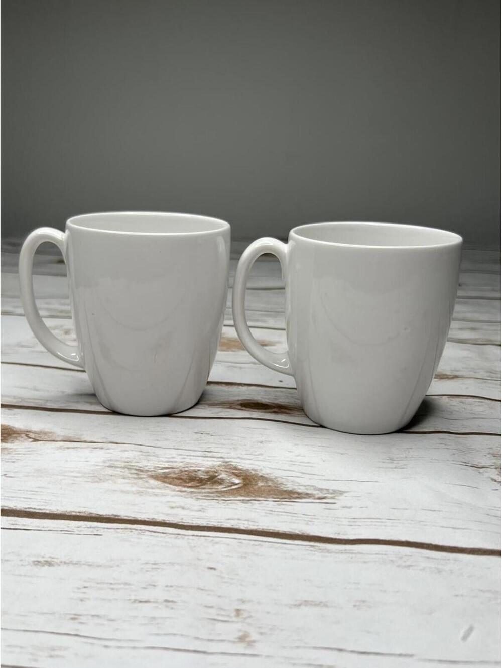 Corelle White Stoneware 12oz Coffee Mugs (2)